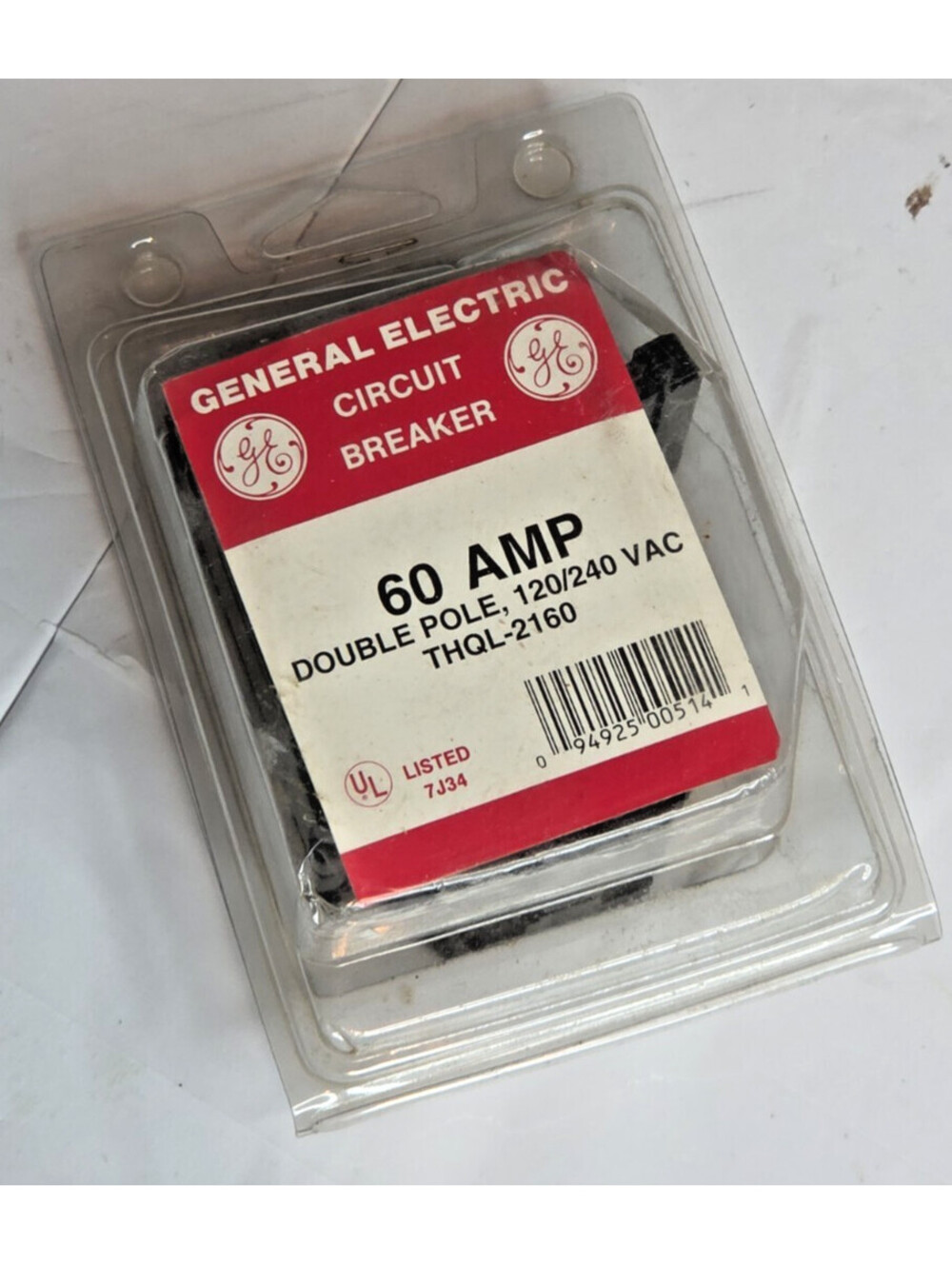 GE THQL2160 60 Amp 2 Pole Circuit Breaker 120/240V NOS New Old Stock